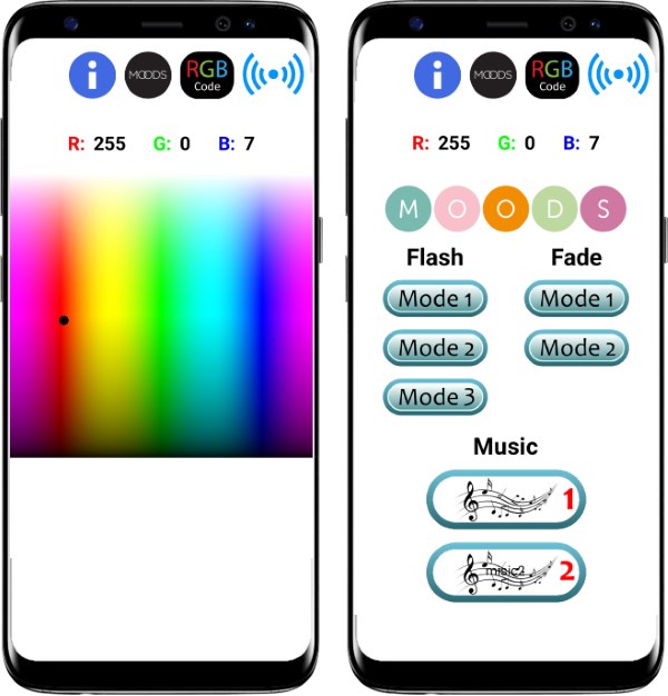 کنترل بیسیم نوارهای RGB LED توسط موبایل