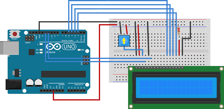 Arduino-Wiring-Fritzing-Connections-with-16x2-Character-LCD